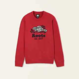 【Roots】Roots 男裝- 戶外探險家系列 刷毛圓領上衣(紅色)