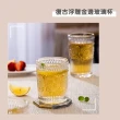 【渥思】復古浮雕金邊玻璃杯-380ml(咖啡杯.茶杯.水杯)