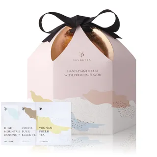 【小葉覓蜜】午后系列-3種風味綜合茶包禮盒-雲南普洱茶 高山烏龍茶 可可普洱紅茶(3.5gx30包x2盒附提袋)