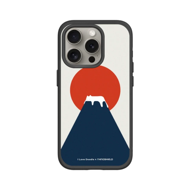 【RHINOSHIELD 犀牛盾】iPhone 15系列 SolidSuit MagSafe兼容 磁吸手機殼/富士山(I Love Doodle)