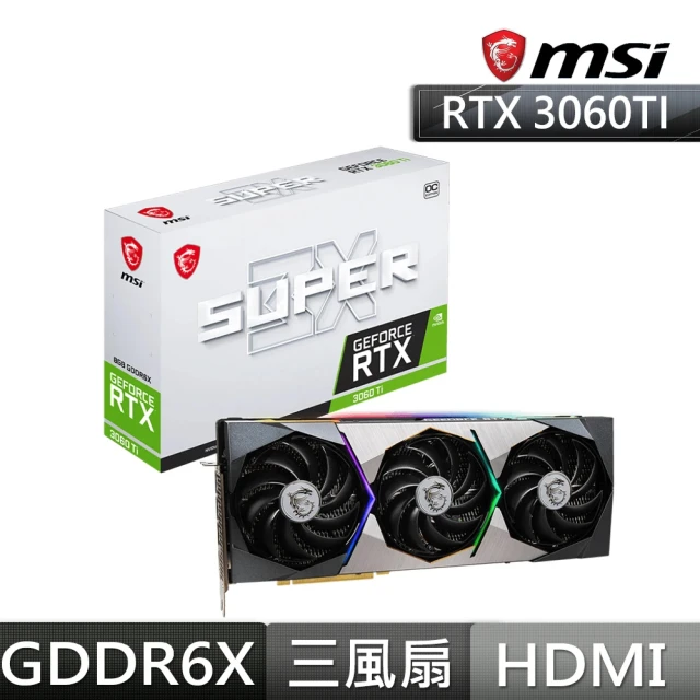 MSI 微星MSI 微星 RTX3060Ti SUPER 3X 8GD6X OC 顯示卡