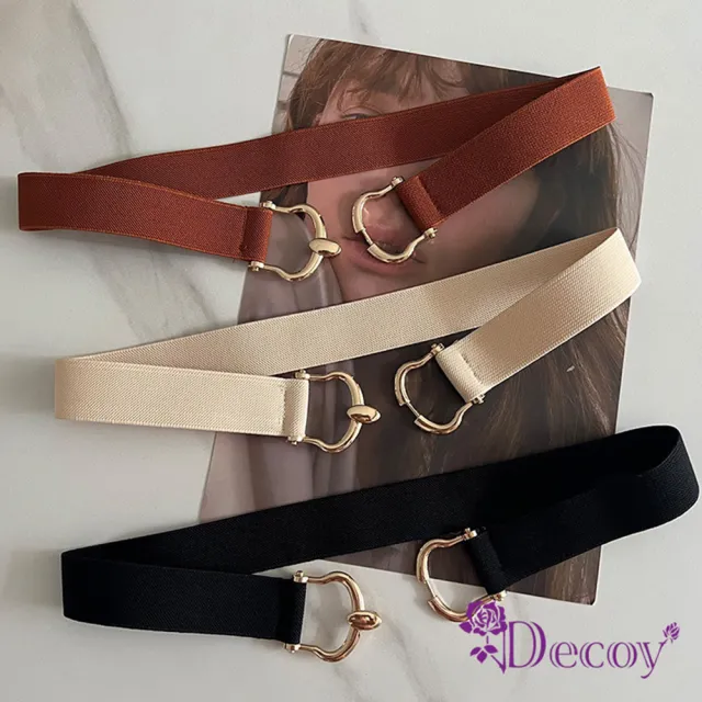 【Decoy】金屬對扣＊鬆緊帶彈力修身腰封(顏色可選)