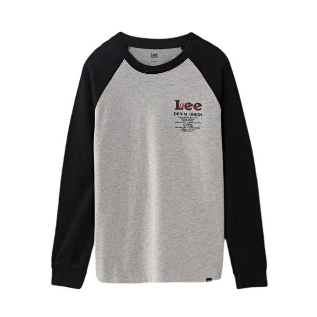 【Lee 官方旗艦】男裝 長袖T恤 / 校園風 連肩袖撞色LOGO 共2色 標準版型(LL200293K15 / LL2002939CG)