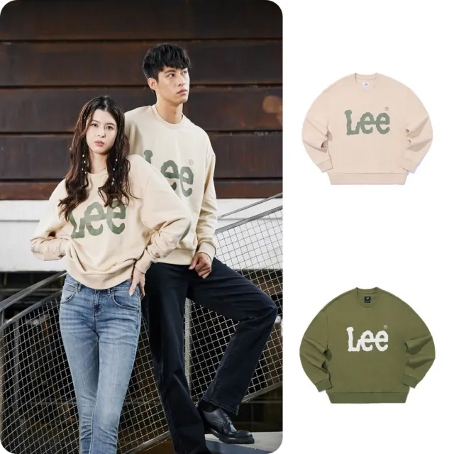 【Lee】男女同款 長袖厚T / 經典大LOGO 共2色 男女共版(LB330038034 / LB330038035)