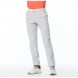 【Lynx Golf】男款日本進口布料素面造型麂皮夾標不對稱拉鍊後口袋平口窄管休閒長褲(二色)