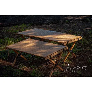 【NUIT 努特】木匠櫸木蛋捲桌 90 x 60 快速可搭起 鋁捲桌 咖啡桌 木捲桌 露營 戶外(NTT28)