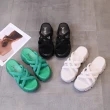 【HMH】厚底拖鞋 交叉拖鞋/個性交叉織帶造型厚底拖鞋(綠)