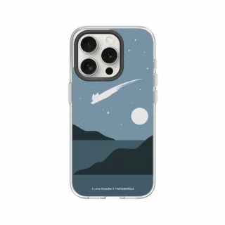 【RHINOSHIELD 犀牛盾】iPhone 15系列 Clear MagSafe兼容 磁吸透明手機殼/貓咪流星(I Love Doodle)