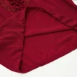 【ILEY 伊蕾】貴氣荷葉蕾絲領雪紡上衣(紅色；M-2L；1233441104)