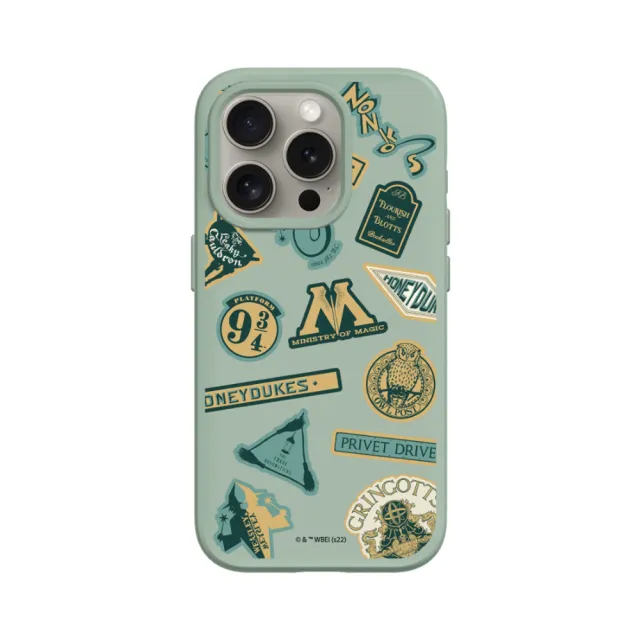 【RHINOSHIELD 犀牛盾】iPhone 15/Plus/Pro/Max SolidSuit背蓋手機殼/Sticker-Wizarding World(哈利波特)