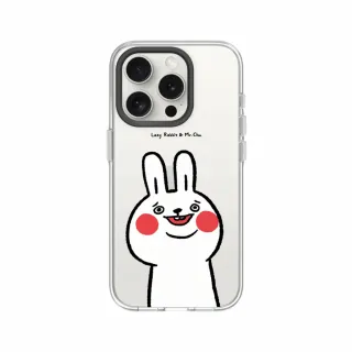 【RHINOSHIELD 犀牛盾】iPhone 15/Plus/15 Pro/Max Clear透明防摔手機殼/傻笑(懶散兔與啾先生)
