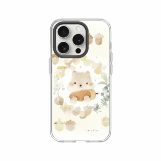 【RHINOSHIELD 犀牛盾】iPhone 15系列 Clear MagSafe兼容 磁吸透明手機殼/松果與小松鼠(涼丰系列)