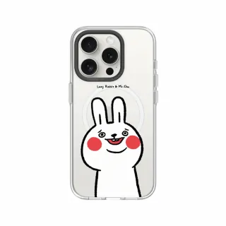 【RHINOSHIELD 犀牛盾】iPhone 15系列 Clear MagSafe兼容 磁吸透明手機殼/傻笑(懶散兔與啾先生)