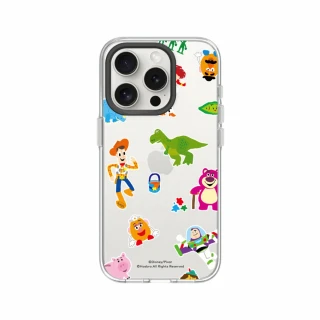 【RHINOSHIELD 犀牛盾】iPhone 15/Plus/15 Pro/Max Clear透明防摔手機殼/玩具總動員-Sticker(迪士尼)