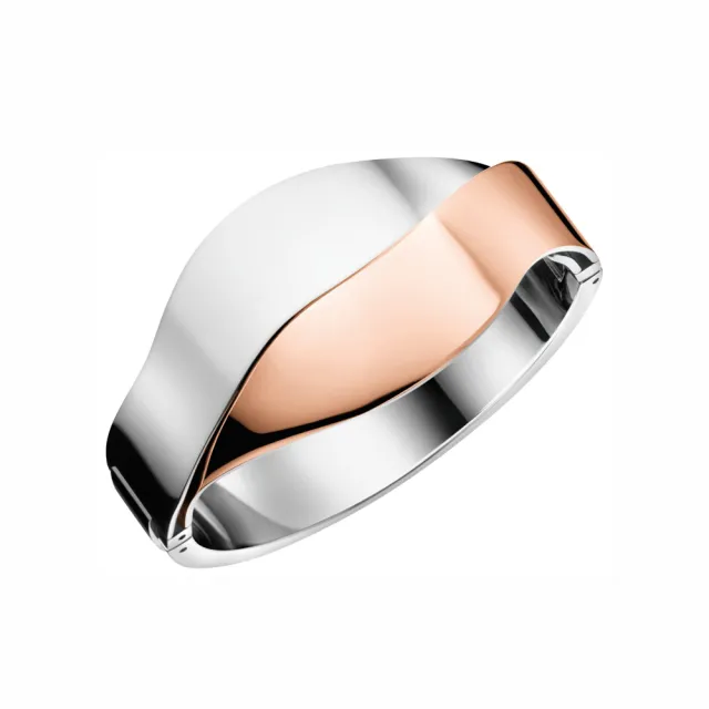 【Calvin Klein 凱文克萊】Senses系列玫瑰金雙色唯美手環-XS(ck手環)