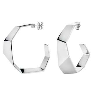 【Calvin Klein 凱文克萊】Origami系列鋼色耳環(ck耳環)