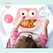 【西班牙BRUNOKO】貓頭鷹 5合1 嬰兒餐具(餐盤/勺子叉子組/嬰兒圍兜/兒童杯/矽膠吸管/兒童矽膠餐具)