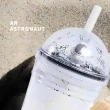 【送禮首選】ins太空宇航員吸管冷水杯(可愛造型 太空人 隨行杯 環保飲料杯 水壺 學生 兒童 交換禮物)