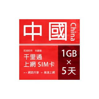 【千里通】中國上網卡5日5G 上網吃到飽(免翻牆 支援熱點分享)