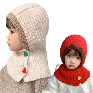 【iSFun】甜甜精靈＊兒童披肩保暖套頭脖圍毛帽(顏色可選)