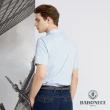 【BARONECE 百諾禮士】男款 雙絲光圖騰印花短袖POLO衫-天藍色(1198201-35)