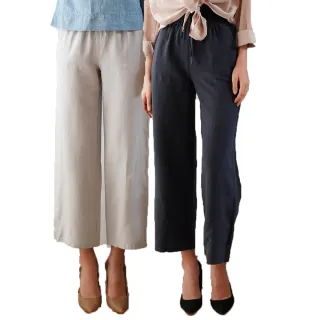 【御絹坊】蠶絲亞麻鬆緊寬褲