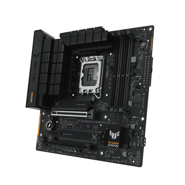 ASUS 華碩 TUF GAMING B760M-BTF WIFI D4 背插式 主機板+華碩 A21 追影 黑 玻璃透測機殼