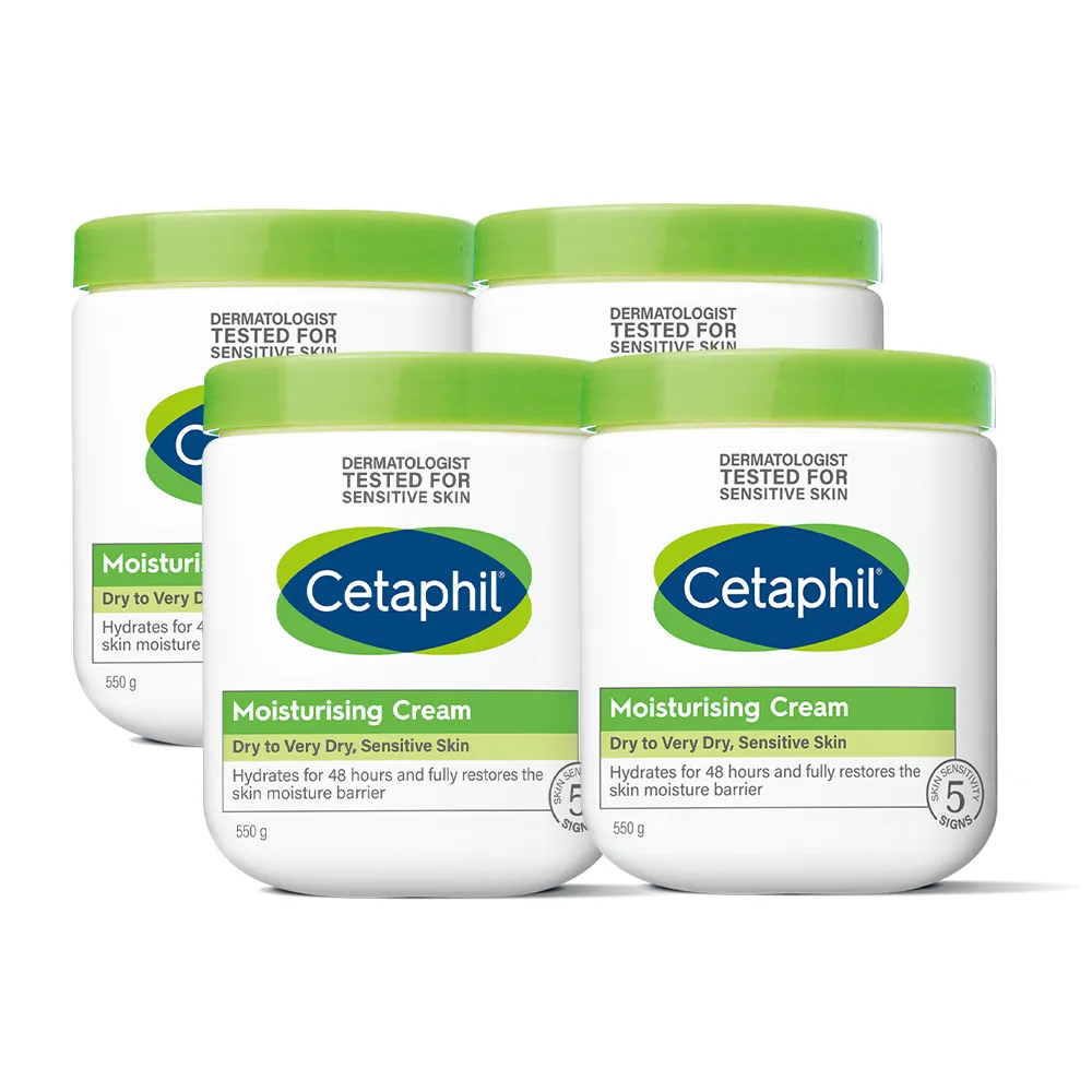 【Cetaphil】長效潤膚霜 550gx4入(溫和乳霜 全新包裝配方升級)