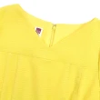 【ILEY 伊蕾】亮眼小香風織紋V領造型抓摺洋裝(黃色；M-XL；1224167016)