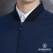 【BARONECE 百諾禮士】男款 直條印花棒球領防風薄夾克外套-藍色(1186668-38)