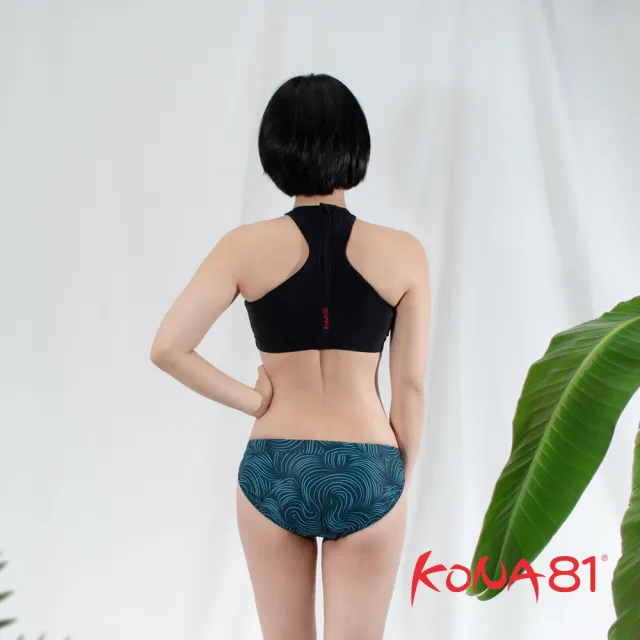 【酷吶81 KONA81】比基尼 削肩 抗UV(削肩高領後拉鍊設計 附可拆柔軟胸墊)