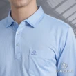【BARONECE 百諾禮士】男款 細直條紋薄長袖POLO衫--天藍色(1186260-32)