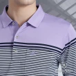 【BARONECE 百諾禮士】男款 吸濕排汗速乾彈性條紋薄長袖POLO衫-紫色(1186268-26)