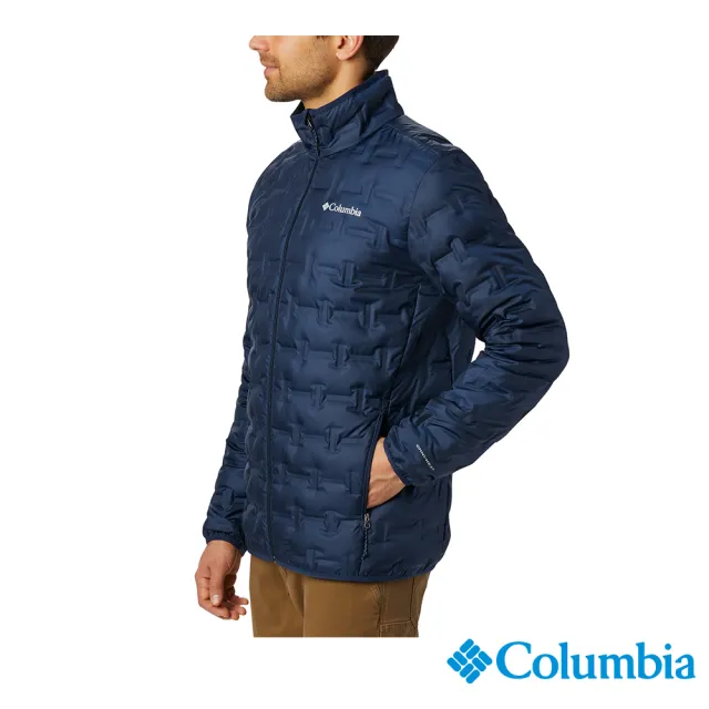 【Columbia 哥倫比亞 官方旗艦】男款-Delta Ridge™Omni-Heat鋁點保暖羽絨立領外套-深藍(UWE09550NY/HF)