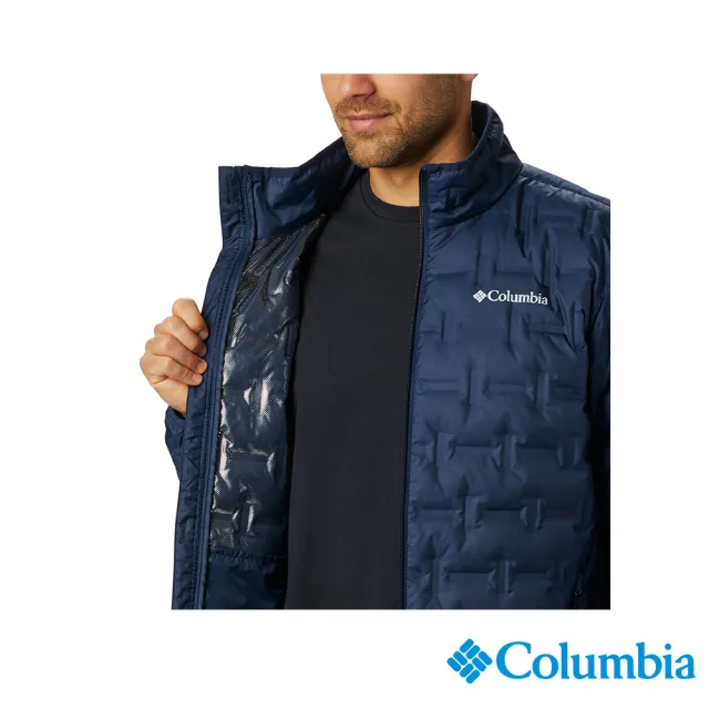【Columbia 哥倫比亞 官方旗艦】男款-Delta Ridge™Omni-Heat鋁點保暖羽絨立領外套-深藍(UWE09550NY/HF)