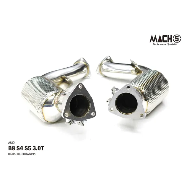 Mach5 AUDI S4 S5 高流量帶三元催化排氣管(B8 3.0T適用 機械增壓)