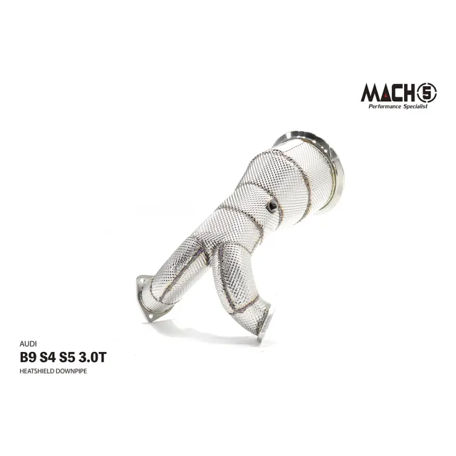 Mach5 AUDI S4 S5 高流量帶三元催化頭段排氣管_O/GPF排溫排壓感知器(B9 3.0T 單渦輪增壓)