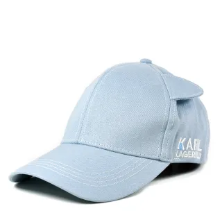 【KARL LAGERFELD 卡爾】貓咪耳朵棒球帽-藍色