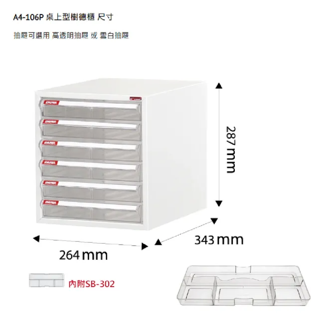 【SHUTER 樹德】A4-106P 桌上型樹德櫃(樹德櫃 文件櫃 辦公櫃 桌上櫃)