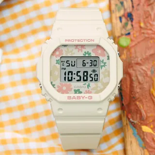 【CASIO 卡西歐】BABY-G 花朵方形女錶電子錶(BGD-565RP-7)