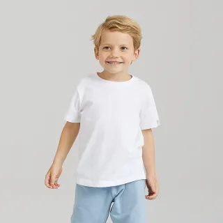 【奇哥官方旗艦】CHIC BASICS系列 男女童裝 純棉短袖T恤-白色(1-10歲)