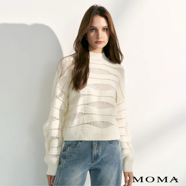 MOMA 設計感波浪毛衣(白色)