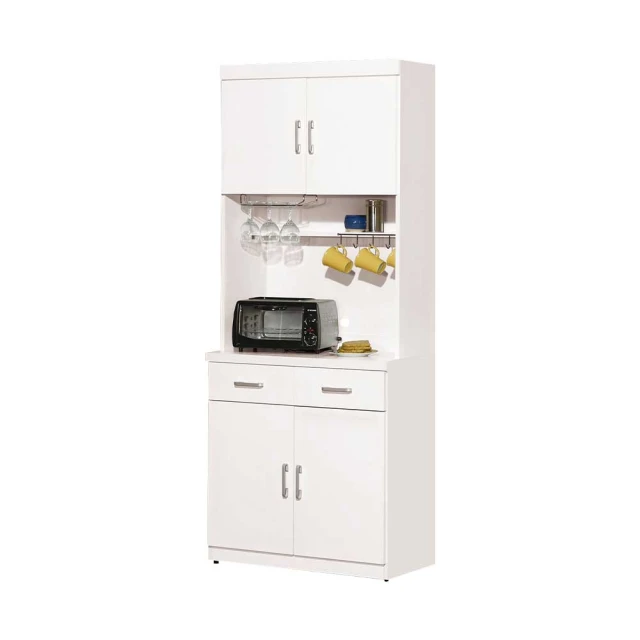 BODEN 凱德4尺白色岩板收納高餐櫃/碗盤置物櫃/電器櫃(