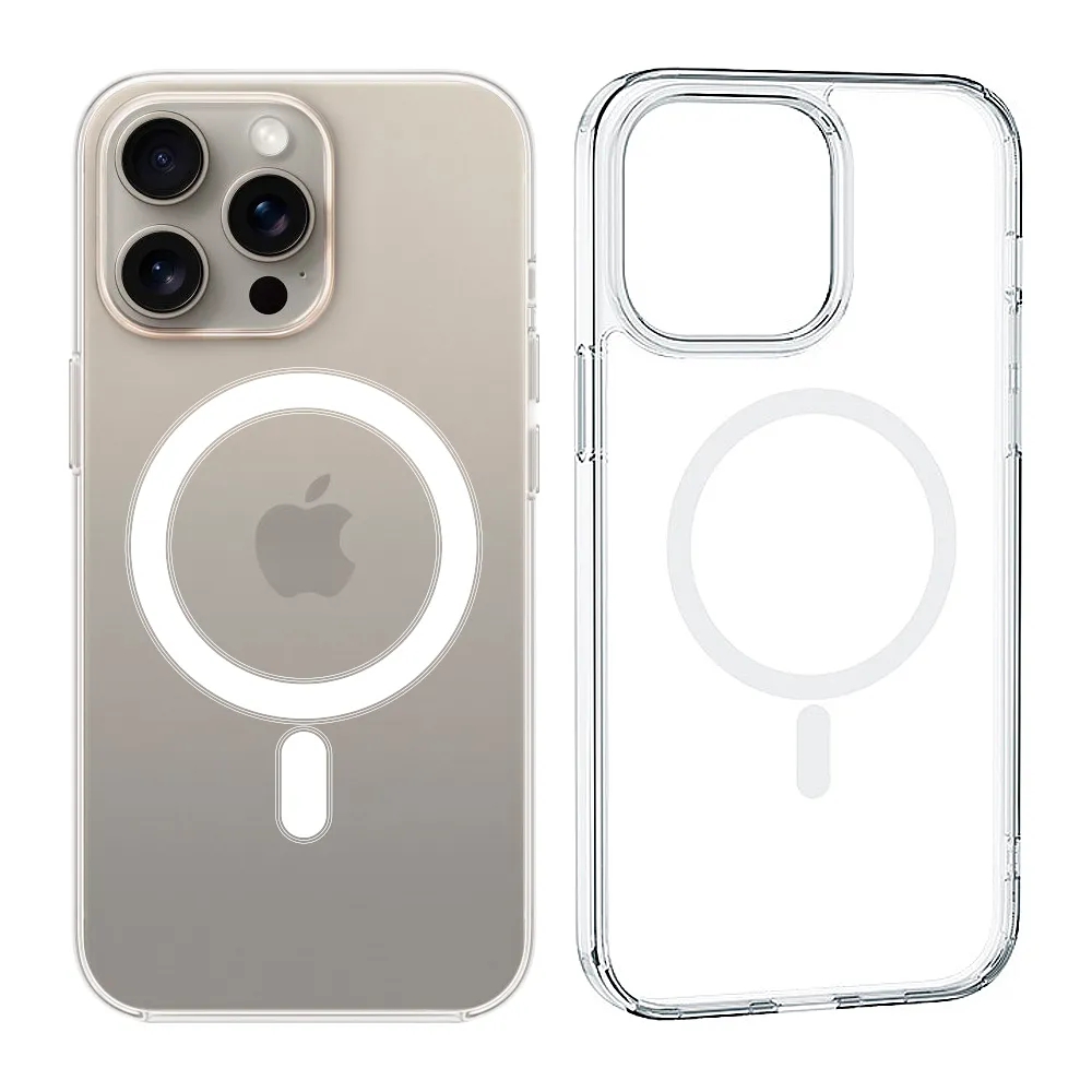 【YADI】Apple iPhone 15 Pro Max 6.7吋 2023 透明磁吸空壓手機保護殼(支援 MagSafe 塗層延緩黃化)
