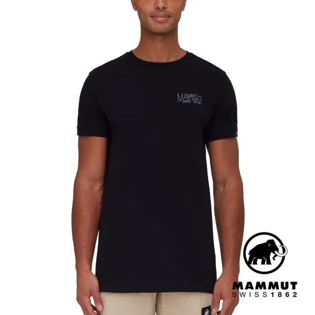 【Mammut 長毛象】Massone T-Shirt Men No Ceiling 有機棉機能短袖T恤 男款 黑色 #1017-05201