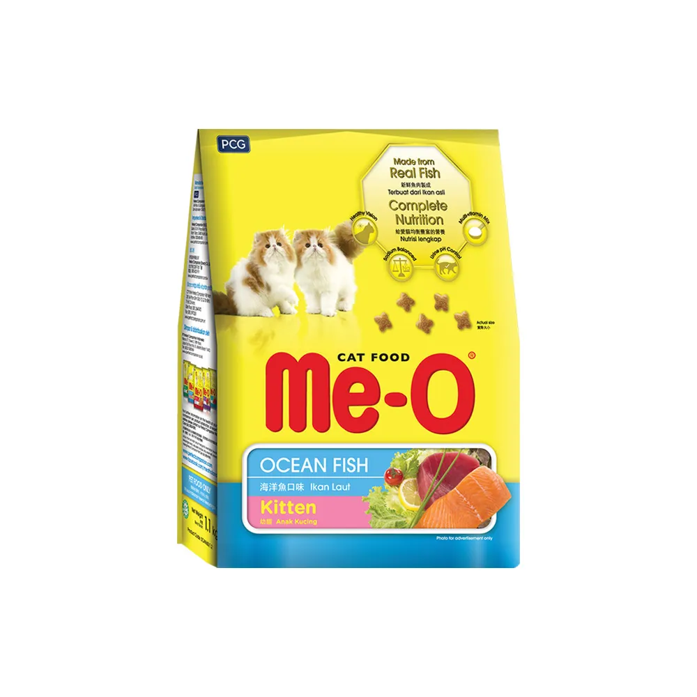 【Me-O 咪歐】乾貓糧-幼貓海洋魚口味 1.1KG(貓飼料/幼貓)