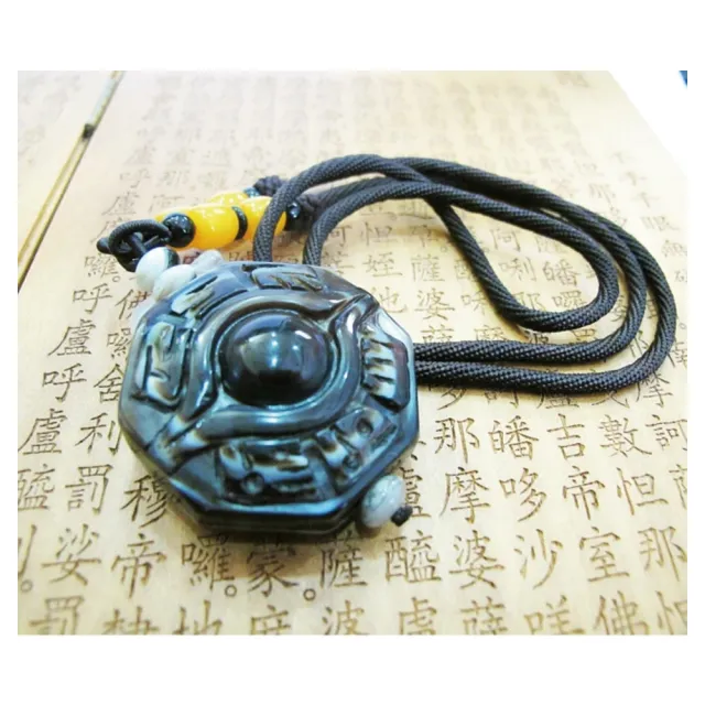 【Hera】波斯瓦納精雕避邪八卦財咒天眼項鍊(獨一無二)