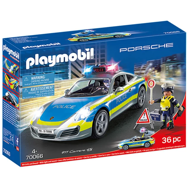 【playmobil 摩比】積木 保時捷 911Carrera 4S警察(摩比人)