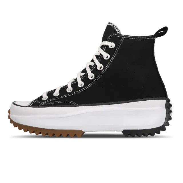 【CONVERSE】帆布鞋 Run Star Hike 穿搭 男女鞋 厚底 增高 平民版 黑 白 休閒鞋(166800C)
