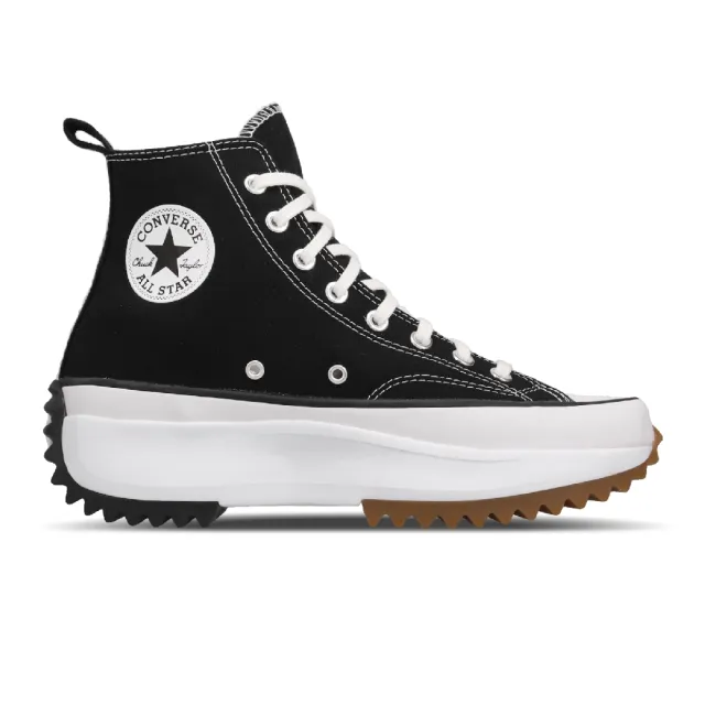 【CONVERSE】帆布鞋 Run Star Hike 穿搭 男女鞋 厚底 增高 平民版 黑 白 休閒鞋(166800C)